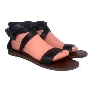 STEVE MADDEN Bethanyy Leather Ankle Strap Sandals